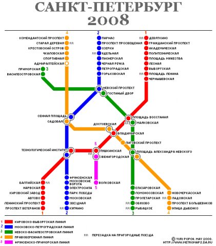 Схема метро питер 2024